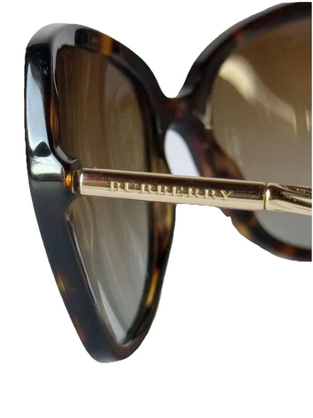 Burberry B4193 Sunglasses Tortoise Gold Twisted Temple 3002/T5 57mm Polarized